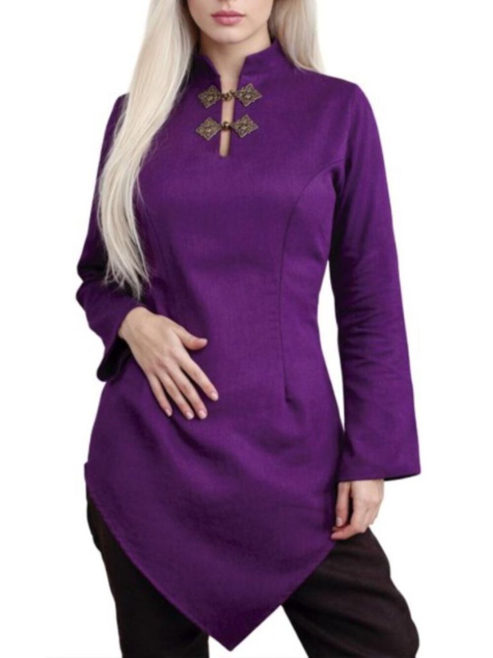 Rawblade Astherii Tunic purple renfaire larping fantasy cosplay metal clasps XL